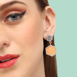 SOHI Women Gold-Plated Geometric Drop Earrings-47