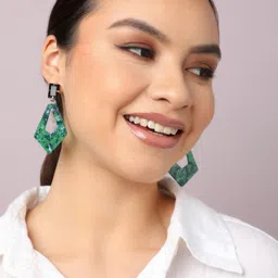 SOHI Gold-Plated Geometric Drop Earrings-42