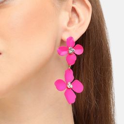 SOHI Gold-Plated Floral Drop Earrings-14