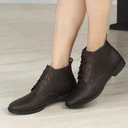 ELLE Women Mid-Top Lace-Up Desert Boots-50