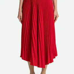 AASK Women Pleated Flared Midi Skirts-picture-53