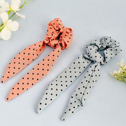 Silvermerc Designs Women Grey & Black Set of 2 Ponytail Holders-21