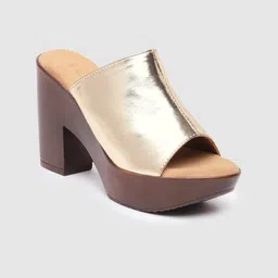 Inc 5 Women Metallic Textured Platform Sandals-55