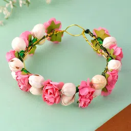 Silvermerc Designs Women Pink & White Embellished Hair Accessory Set-image-82