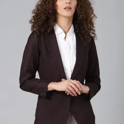 Shaftesbury London Women Brown Solid Formal Blazer-picture-10
