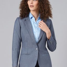 Shaftesbury London Women Blue Solid Formal Blazer-35