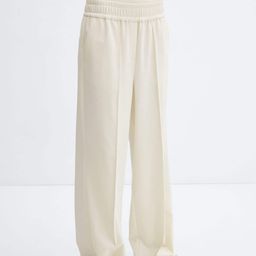 MANGO Women High-Rise Wide Leg Trousers-image-81