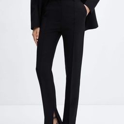 MANGO Women Skinny Fit Side Slit Suit Trousers-image-52