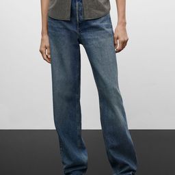 MANGO Women Mid-Rise Cotton Straight Jeans-image-89
