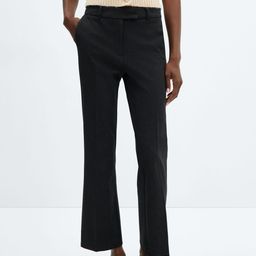 MANGO Women Cropped Flared Fit Trousers-image-12