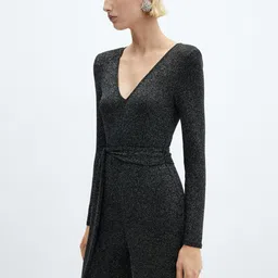 MANGO Shimmery V-Neck Jumpsuit-picture-11
