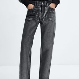 MANGO Women Straight Foil Cotton Trousers-image-41