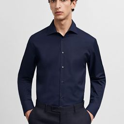 MANGO MAN Full Sleeves Pure Cotton Formal Shirt-picture-3