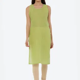 FAWOMENT Women Green Solid Cotton Longline Camisoles-picture-20