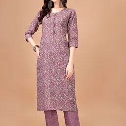 PMD Fashion Floral Printed Regular Kurta With Trousers-image-72