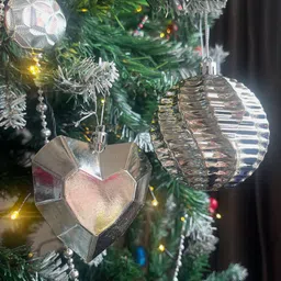 Little Surprise Box LLP Set Of 40 Silver-toned Patterned Stockings Christmas Tree Ornaments-image-13