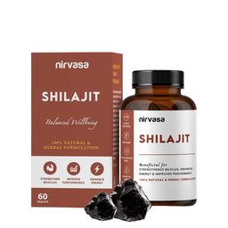 Nirvasa Set of 3 Shilajit Tablets for Improve Strength & Stamina - 60 Tablets Each image 3