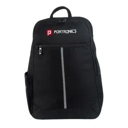 Black Portronics Byte Laptop Bag with dual outer compartments for organized storage, ideal for carrying a laptop, charger, notebooks, and travel essentials-30