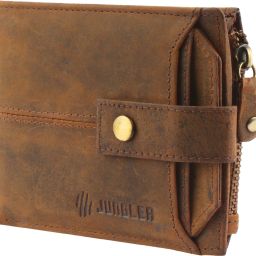 Men Khaki, Brown Genuine Leather RFID Wallet - Regular Size-image-0