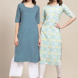 KALINI Women Pack of 2 Printed  Summer Sheers Crepe Kurta-22