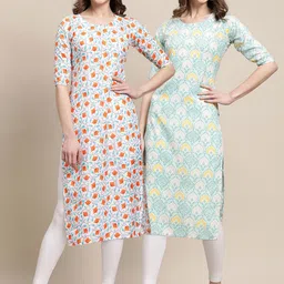 KALINI  Women Pack of 2 Printed Summer Sheers Crepe Kurta-picture-31