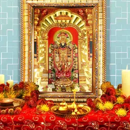 Hawai 24k Gold Plated Shree Tirupati Balaji Wooden Rectangular Wall Photo Frame-image-36