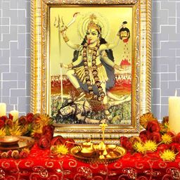 Hawai 24k Gold Plated Maa Kali Wooden Rectangular Wall Photo Frame-image-37