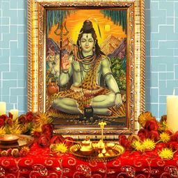 Hawai Gold Plated Wooden Shiva Wall hanging Photo frame-image-23