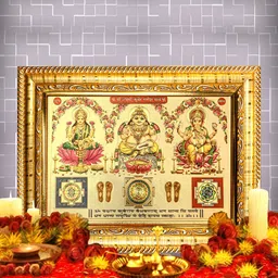 Hawai Gold Toned Wooden Ashta Laxmi Shree Wall Photo Frames-image-55