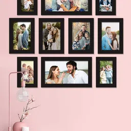 Art Street Set Of 10 Black Solid Individual Photo Frames-32