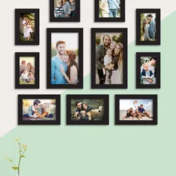 Art Street Set Of 11 Black Solid Individual Photo Frames-8