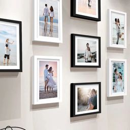 Stuthi Arts Black & White 9 Pieces Wooden Wall Photo Frames-15