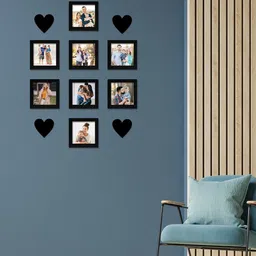 RANDOM Set Of 8 Black & White Wooden Photo Frames-51