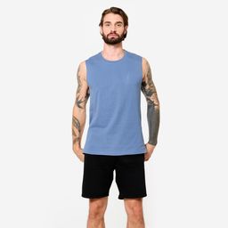Stretchy Gym Men's Tank Top- Comet Blue-image-12