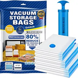 Compression Vacuum Storage Bags for Clothes, Duvets – Airtight, Reusable Travel Storage Vacuum Bags-image-51