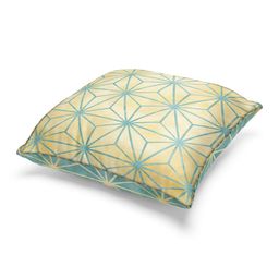 BIANCA Beige & Green Set of 2 Geometric Printed Square Cushion Covers image 5