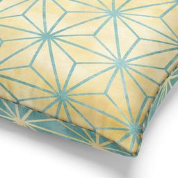 BIANCA Beige & Green Set of 2 Geometric Printed Square Cushion Covers image 3