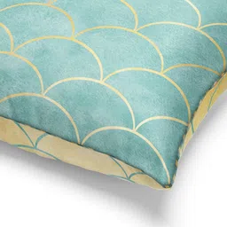 BIANCA Beige & Green Set of 2 Geometric Square Cushion Covers image 4