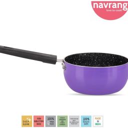NONSTICK SUACE PAN/ TEA PAN SPATTER PURPLE Sauce Pan 16.5 cm diameter 1.1 L capacity-22