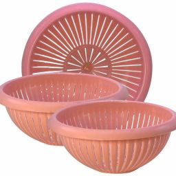 Wonder Plastic Payal Fruit Basket Set, 3 pc Basket, Pink Color, Made In India, MRV03147 Plastic Fruit & Vegetable Basket-image-25