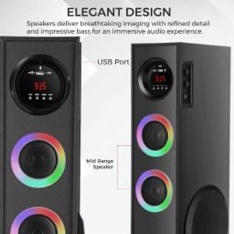 Qcluellu 569 =FG TOWER SPEAKER DJ Sound Stereo bass Built-in FM 80 W Bluetooth Tower Speaker-image-65