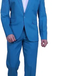 Men Slim Fit Single Breasted 2 Piece (Coat and Pant) Solid Suit-image-75