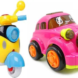 Friction Vehicle Toys Push & Go CAR AND SCOOTER (set of 2 toys)-image-8