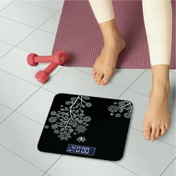 AADHYAHOMIES Digital Body Weighing Scale with LCD Display, 180kg Capacity, and Floral Design Weighing Scale image 3