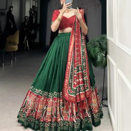 Floral Print Semi Stitched Lehenga Choli-image-77