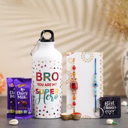 Designer CAD10-BOTTLE-MU-01-KEY Assorted Rakhi, Bottle, Key Ring, Greeting Card, Chawal Roli Pack Set-image-56
