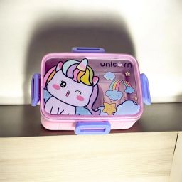 Leak Proof Stainless Steel Lunch Box, Air tight lid | Bento Box | Unicorn(Pink)- 2 Containers Lunch Box-9