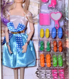 Foldable Doll with Acessories @ Blue-80