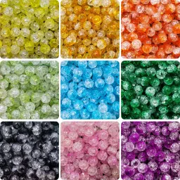 Crackle Dual Shade Multi-Colour Beads for Jewellery Making-22