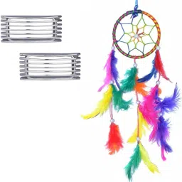 Combo Ring Handmade Beaded Down & Feather-Fill Dream Catcher For Car, Room Wall Hanging, Balcony Wool Wind-Chime Decorative Showpiece Ornament And Stylish Car Side Lamp/Indicator Rim Sticker Jali/Grill Type Chrome Finishing Cover Suitable For All Old Models Of Maruti And Hyundai Cars Combo-image-14